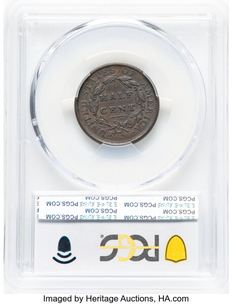 image for: 1809/6 1/2 C 9 Over Inverted 9, C-5, B-5, R.1, AU50 PCGS. Mintage 1,154,572....