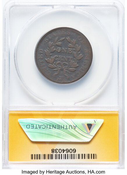 thumbnail for: 1803 Small Date, Small Fraction, S-252  1c ANACS G6 BN