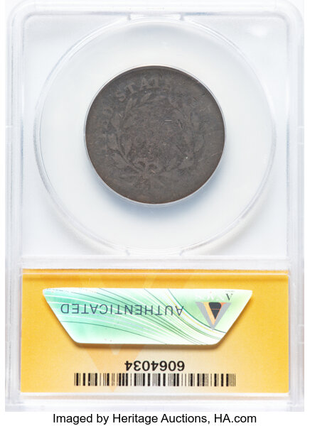 thumbnail for: 1796 Liberty Cap, S-89  1c ANACS AG3 BN
