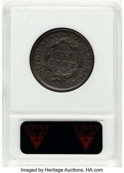 image for: 1814 1C Crosslet 4, S-295, B-2, R.1, VG10 ANACS. Housed in a small-sized holder. Mintage 357,830....