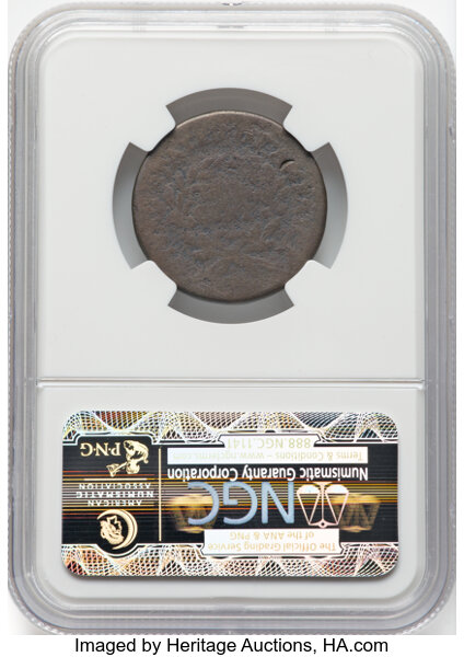 image for: 1793 1C Wreath, Vine and Bars Edge, S-10, B-10, R.4, Fair 2 Brown NGC. NGC Census: 1 in 2, 4 finer (10/25). CDN: $1,300 Whs...