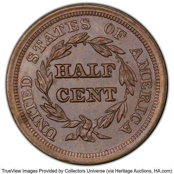 thumbnail for: 1856 C-1 1/2c PCGS MS64 BN CAC