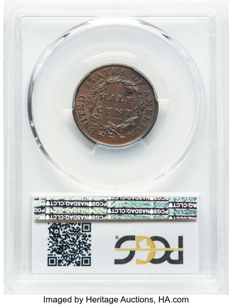 thumbnail for: 1834 C-1 1/2c PCGS MS64 BN CAC