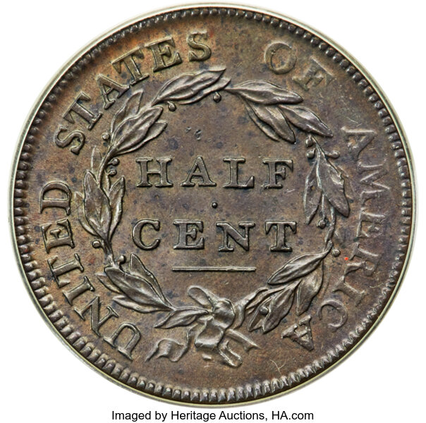 image for: 1810 1/2 C C-1, B-1, R.2, MS62 Brown PCGS. CAC....