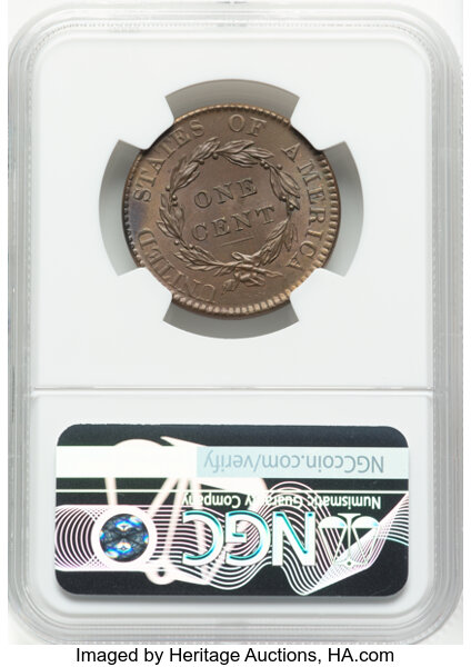 thumbnail for: 1820 Large Date, N-13 1c NGC MS64 BN