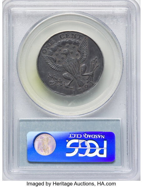 image for: 1791 Washington, Small Eagle 1c PCGS AU55 BN