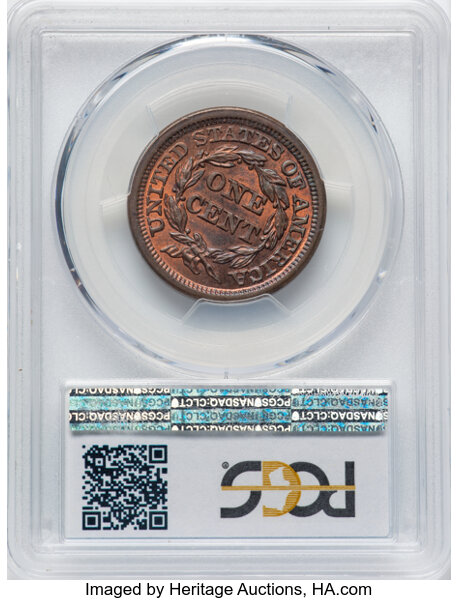 image for: 1848 1C N-35, R.2, MS64 Red and Brown PCGS. PCGS Population: 35 in 64, 17 finer (11/25). CDN: $800 Whsle. Bid for NGC/PCGS ...