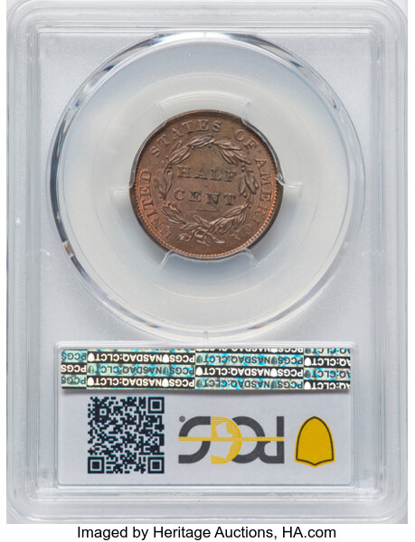 image for: 1833 C-1 1/2c PCGS MS64 BN CAC