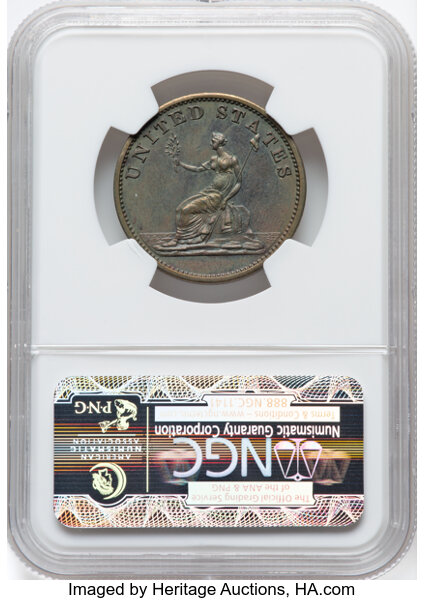 image for: 1783 Washington Draped Bust, Restrike, Engrailed Edge Copper NGC PR61 BN