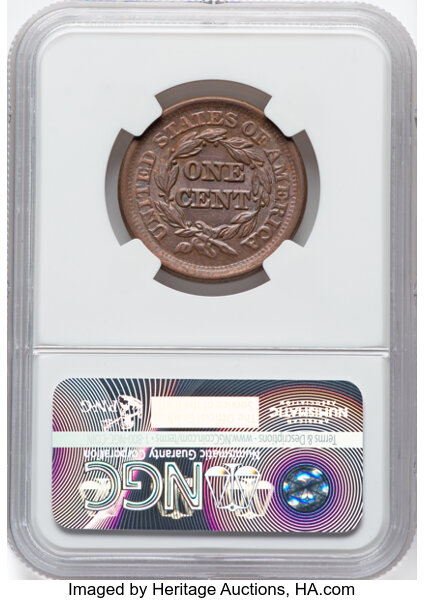 thumbnail for: 1851/81 N-3 1c NGC MS63 BN