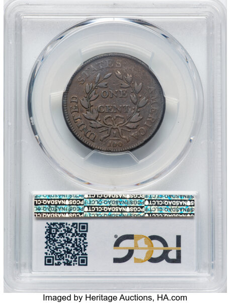 thumbnail for: 1801 Normal Reverse, S-216  1c PCGS VF20 BN