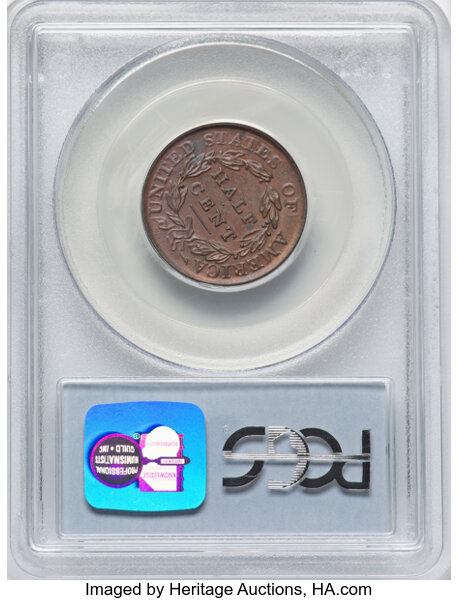 image for: 1809 Normal Date, C-6 1/2c PCGS MS63 BN CAC