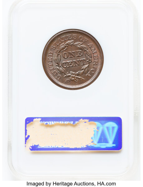 thumbnail for: 1850 N-12 1c PCGS MS65 BN CAC