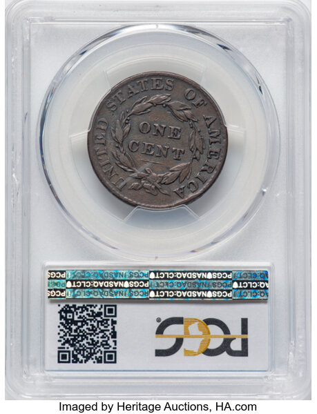 thumbnail for: 1823 Original, N-2 1c PCGS VG10 BN