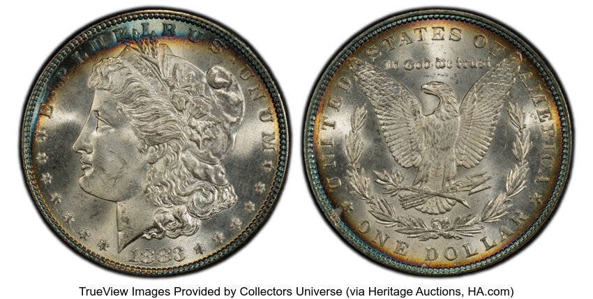 1883 $1 MS66 PCGS. CDN: $420 Whsle. Bid for NGC/PCGS MS66. Mintage 12,291,039. ...