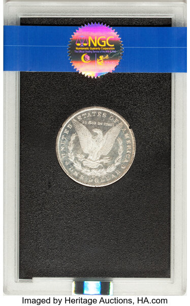 image for: 1880-CC $1 Reverse of 1879, GSA, MS63 Prooflike NGC. Box and COA Included.  CDN: $865 Whsle. Bid for NGC/PCGS MS63. Mintage...