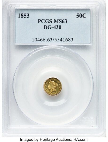 thumbnail for: 1853 BG-430 50c PCGS MS63