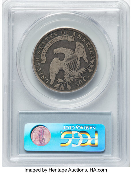 image for: 1834 50C Large Date, Small Letters, O-105, R.1, VG10 PCGS. Ex: Manhattan Collection. PCGS Population: 1 in 10, 28 finer (11...