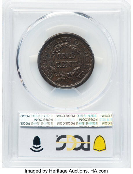 image for: 1846 1C Small Date, N-8, R.1, AU55 PCGS. PCGS Population: 36 in 55, 180 finer (11/25). CDN: $150 Whsle. Bid for NGC/PCGS AU...