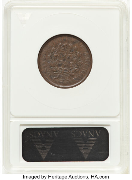image for: 1807 1/2 C C-1, B-1, R.1 -- Damaged -- ANACS Details. Fine Details, Net VG8. Housed in a small-sized holder.  Mintage 4...