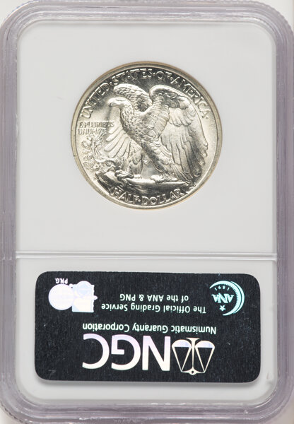 image for: 1944-D 50C Hand-Engraved Initials, FS-901, MS66 NGC.  CDN: $145 Whsle. Bid for NGC/PCGS MS66. Mintage 9,769,000....