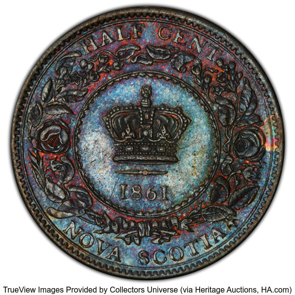 image for: Canada: Nova Scotia. Victoria 1/2 Cent 1861 MS63 Brown PCGS,...