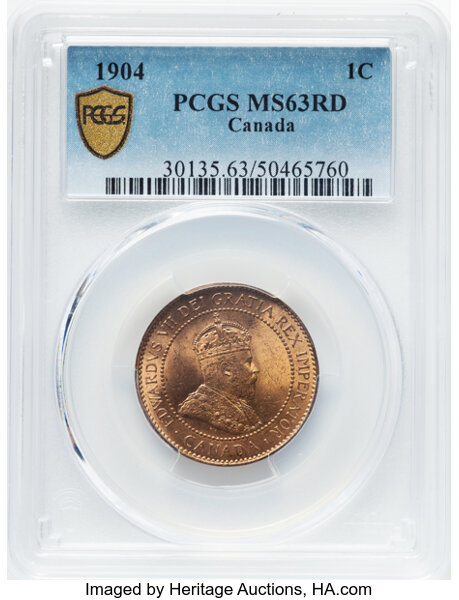 image for: Canada: Edward VII Cent 1904 MS63 Red PCGS,...