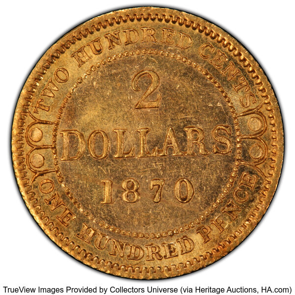 image for: Canada: Newfoundland. Victoria gold 2 Dollars 1870 MS62 PCGS,...