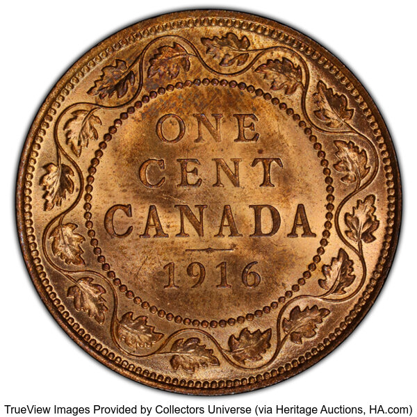 image for: Canada: George V Cent 1916 MS65 Red and Brown PCGS,...