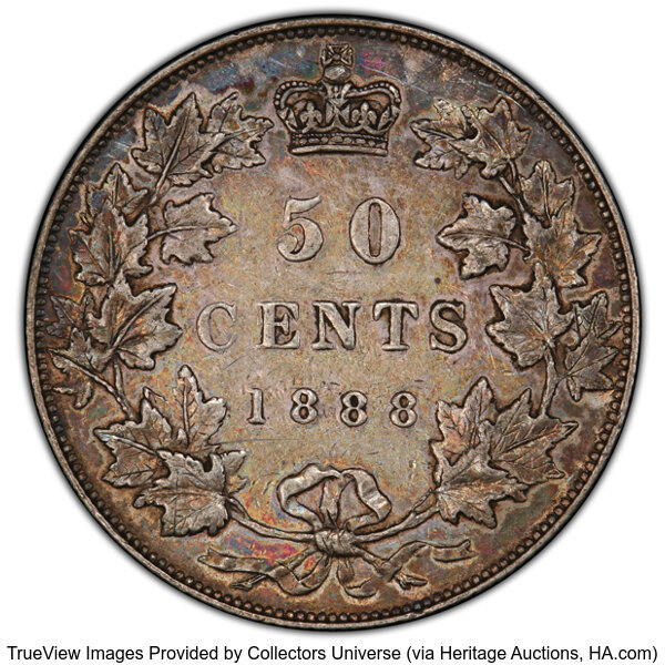 image for: Canada: Victoria 50 Cents 1888 XF45 PCGS,...