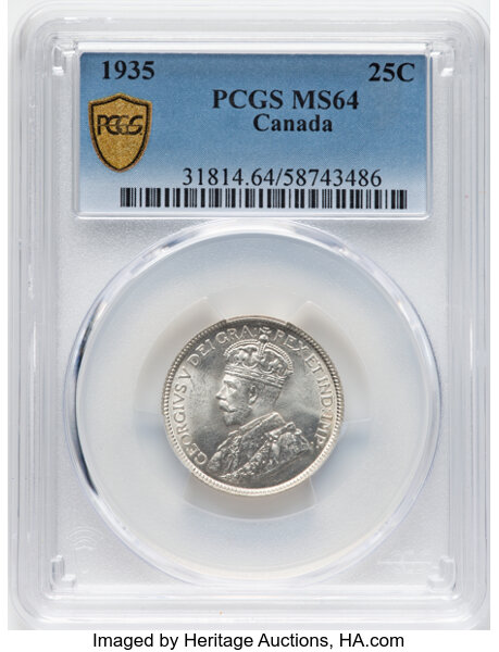 thumbnail for: 1935 25c PCGS MS64