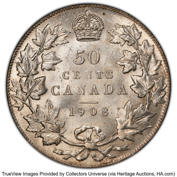 image for: Canada: Edward VII 50 Cents 1908 MS64 PCGS,...