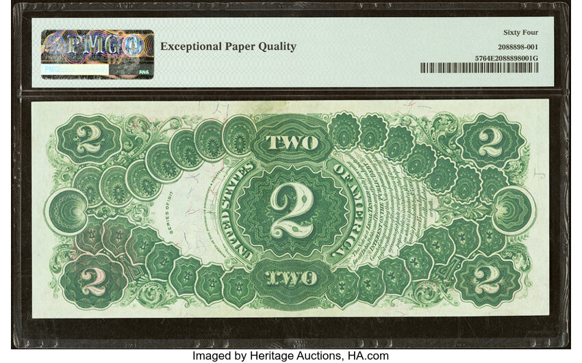 image for: Fr. 57 $2 1917 Legal Tender PMG Choice Uncirculated 64 EPQ....