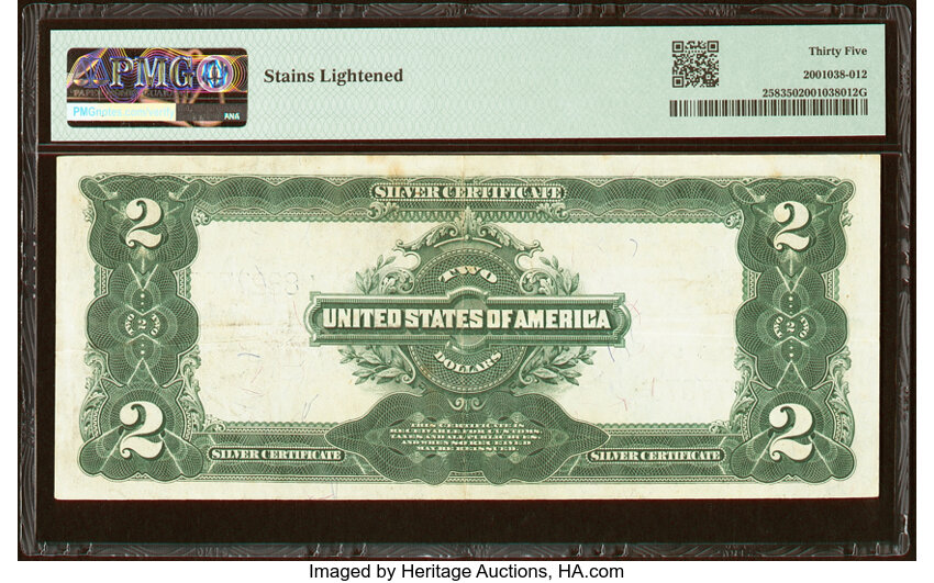 image for: Fr. 258 $2 1899 Silver Certificate PMG Choice Very Fine 35....
