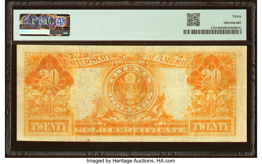 image for: Fr. 1181 $20 1906 Gold Certificate PMG Very Fine 30....