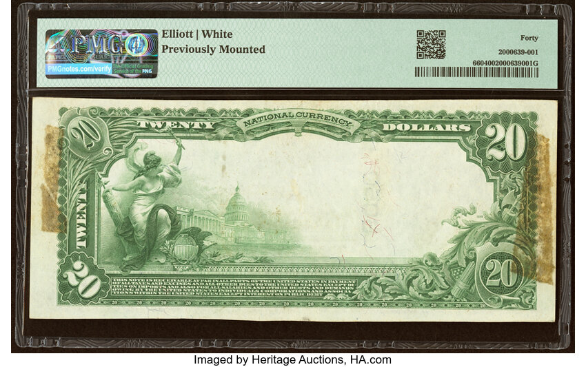 image for: Orange, TX - $20 1902 Plain Back Fr. 660 The Orange National Bank Ch. # 6050 PMG Extremely Fine 40....