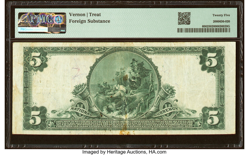 image for: Houston, TX - $5 1902 Plain Back Fr. 600 The Second National Bank Ch. # (S)8645 PMG Very Fine 25....