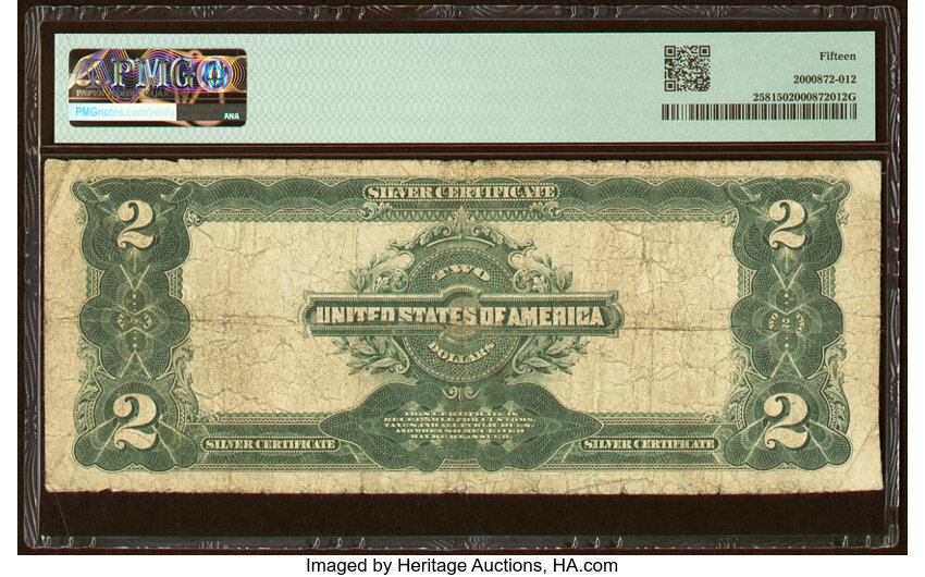 image for: Fr. 258 $2 1899 Silver Certificate PMG Choice Fine 15....