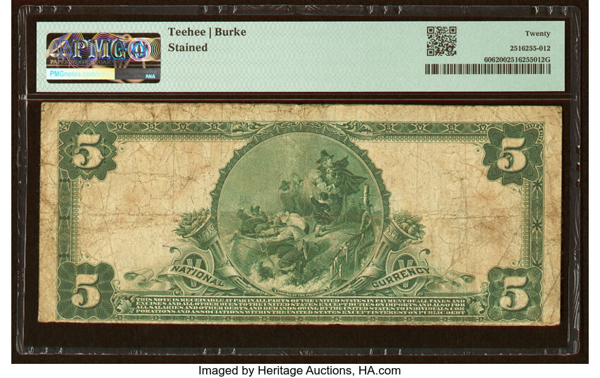 image for: Edwardsville, IL - $5 1902 Plain Back Fr. 606 The Edwardsville National Bank Ch. # (M)11039 PMG Very Fine 20....