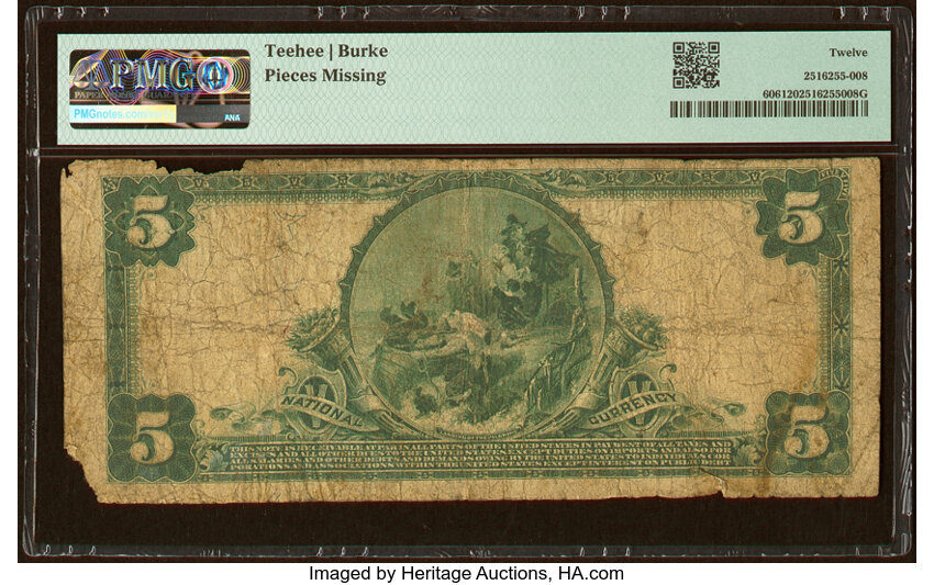 image for: Pekin, IL - $5 1902 Plain Back Fr. 606 The Farmers National Bank Ch. # (M)2287 PMG Fine 12....