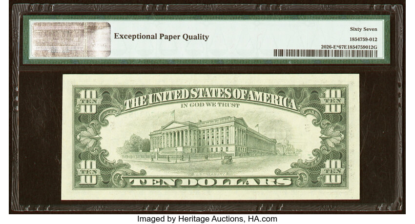 image for: Fr. 2026-E* $10 1981A Federal Reserve Star Note. PMG Superb Gem Unc 67 EPQ....