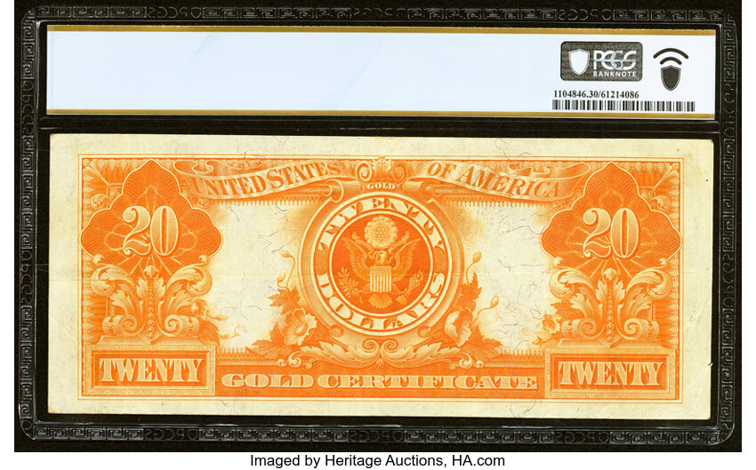 image for: Fr. 1186 $20 1906 Gold Certificate PCGS Banknote Very Fine 30....