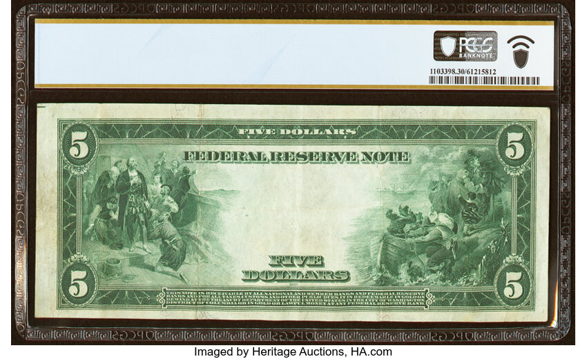 image for: Fr. 851a $5 1914 Federal Reserve Note PCGS Banknote Very Fine 30....