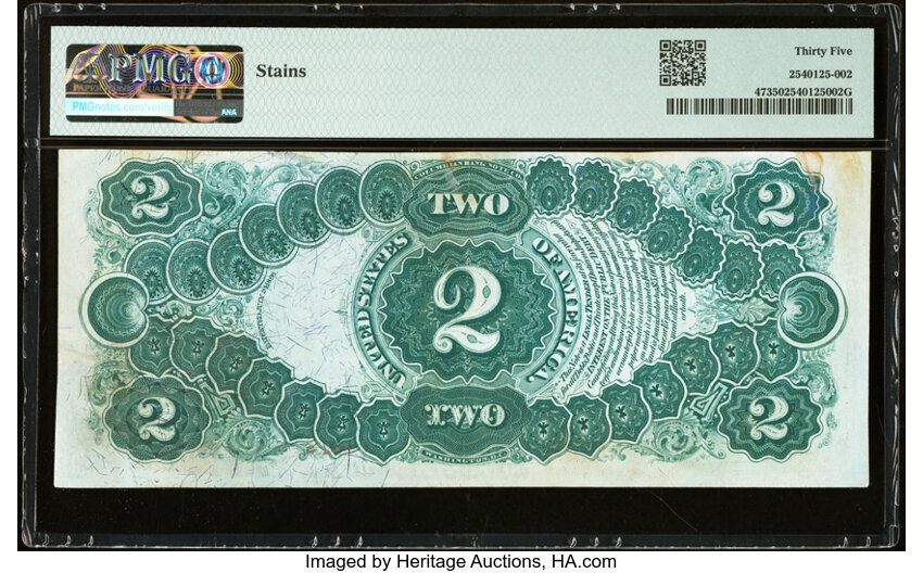 image for: Fr. 47 $2 1875 Legal Tender PMG Choice Very Fine 35....