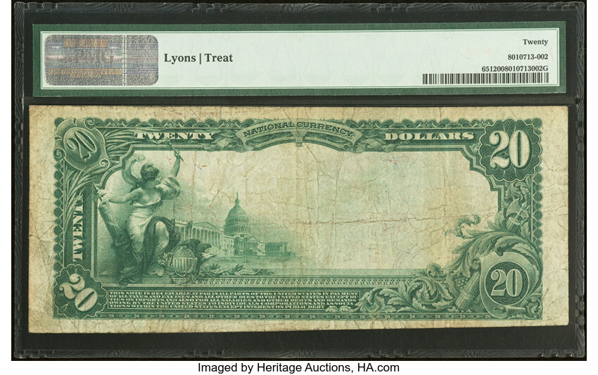 image for: Philadelphia, PA - $20 1902 Plain Back Fr. 651 The Ninth National Bank Ch. # (E)3371 PMG Very Fine 20....