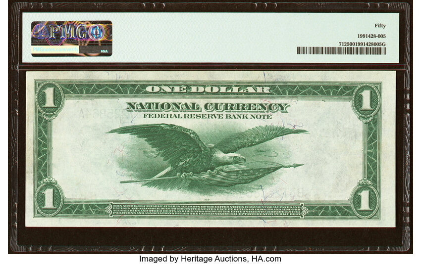 image for: Fr. 712 $1 1918 Federal Reserve Bank Note PMG About Uncirculated 50....
