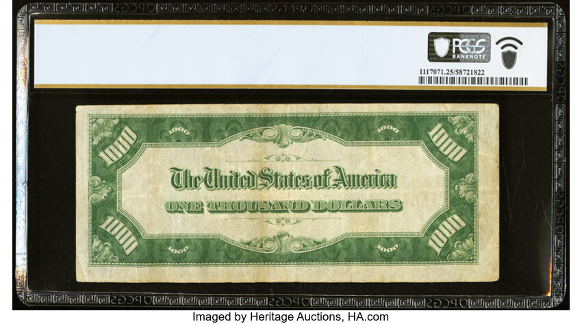 image for: Fr. 2211-B $1,000 1934 Federal Reserve Note. PCGS Banknote Very Fine 25....