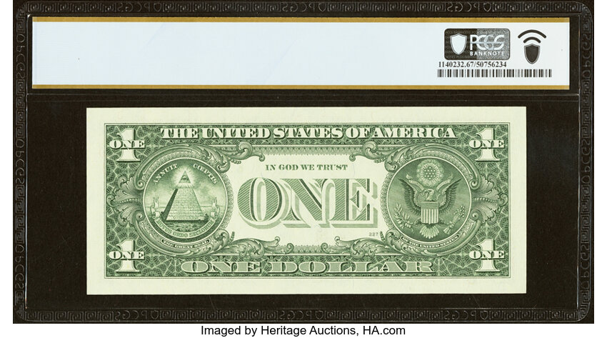 image for: Super Repeater Serial Number 31313131 Fr. 1922-K $1 1995 Federal Reserve Note. PCGS Banknote Superb Gem Unc 67 PPQ....