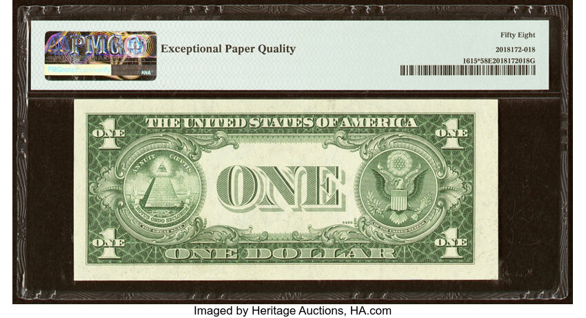 image for: Radar Serial Number 00311300 Fr. 1615* $1 1935F Silver Certificate Star Note. PMG Choice About Unc 58 EPQ....