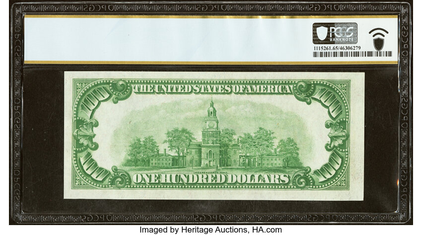 image for: Fr. 2151-E $100 1928A Federal Reserve Note. PCGS Banknote Gem Unc 65 PPQ....